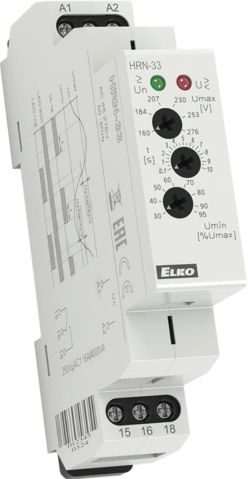 HRN-33 - 1-fázisú feszültségfigyelő relé