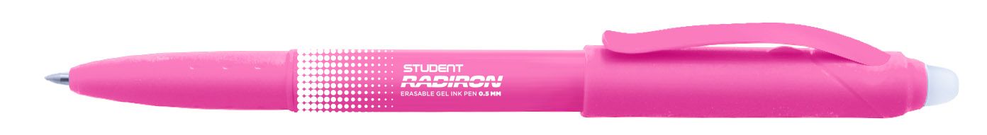 Zselés toll ICO Student Radiron (0,5mm) radírozható rózsaszín test kék tinta
