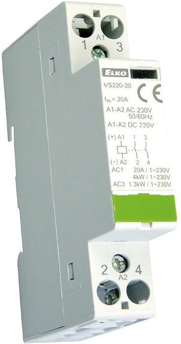 VS220-20/230V - Kontaktor, 2x NO, 20 A, AC/DC 230 V