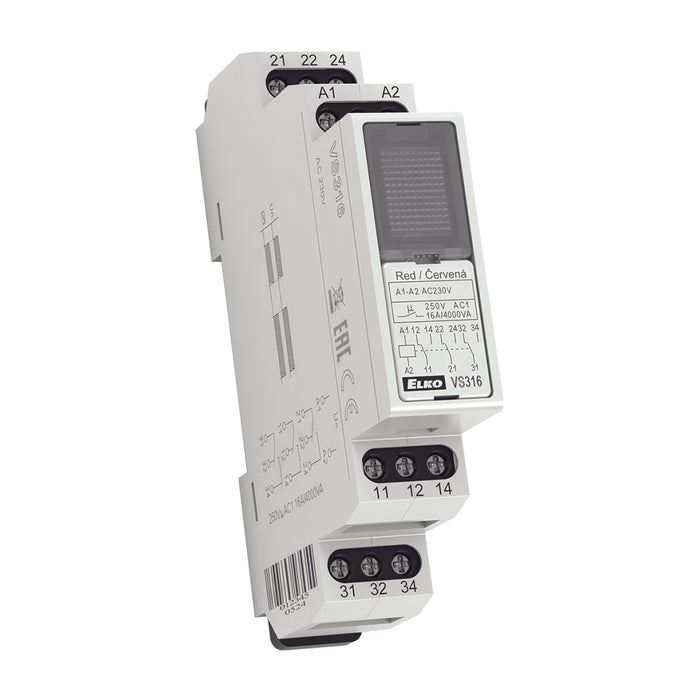 VS316 AC230V - Piros - Segédrelé