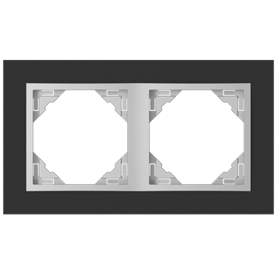 90920_TEA Crystal Kettes keret, fekete kristály/alumínium