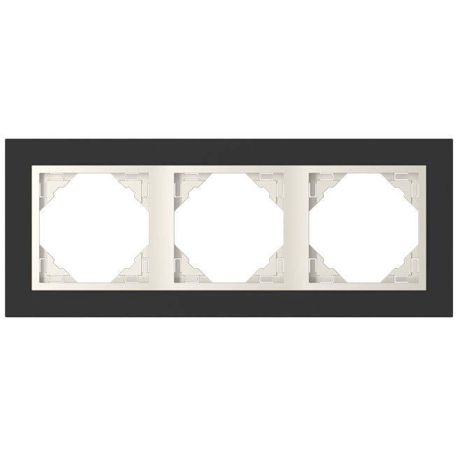 90930_TEC Crystal Hármas keret, fekete kristály/gyöngyház