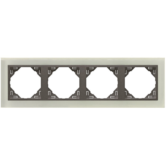 90940_TCS Crystal Négyes keret, kristály/szürke