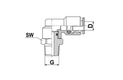 Gyorskuplungos könyök forgócsatlakozó R 1/8 BSP tap - 4 mm