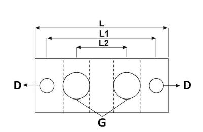 Zsírzóblokk (T-furat, 2 felfogatási pont) M 10x1 ; 3 csatlakozás